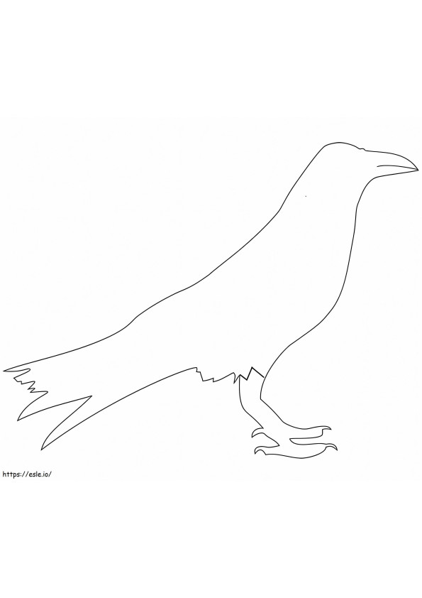 Coloriage Contour corbeau à imprimer dessin