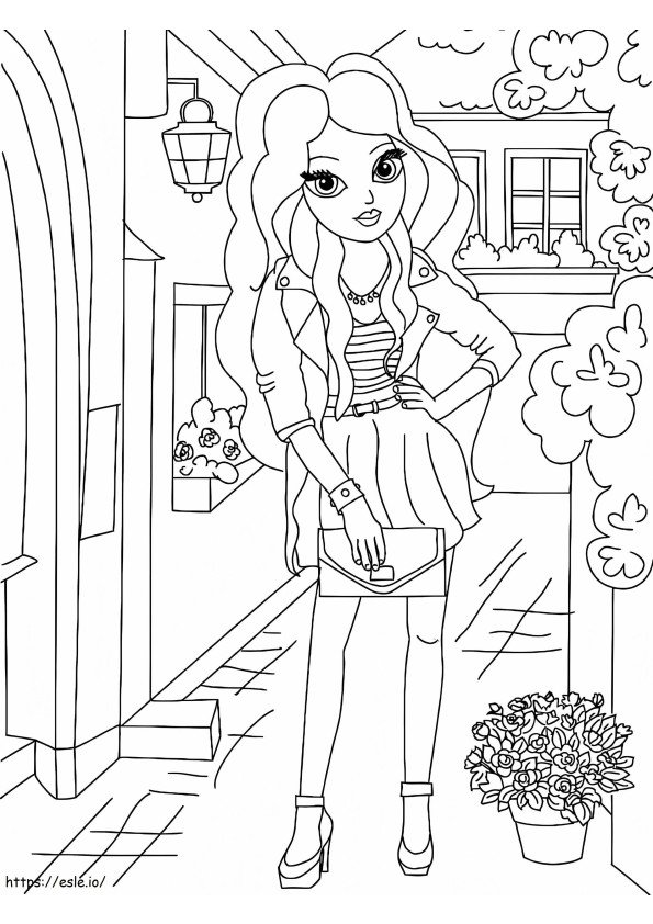 Fashionable Teenager Girl coloring page