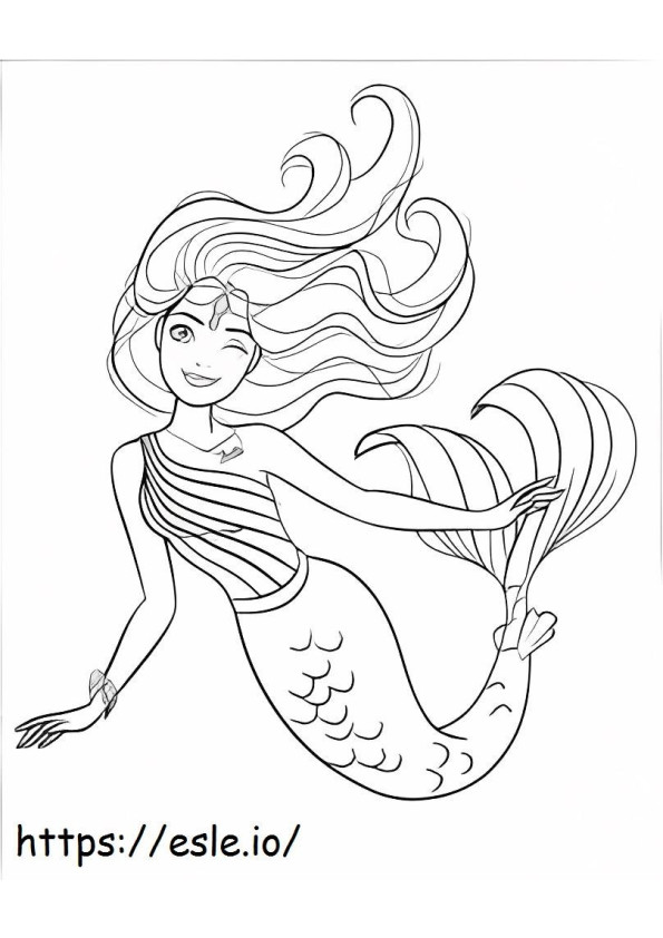 Princess Barbie Mermaid coloring page