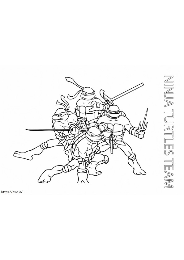 Ninja Turtles Team coloring page