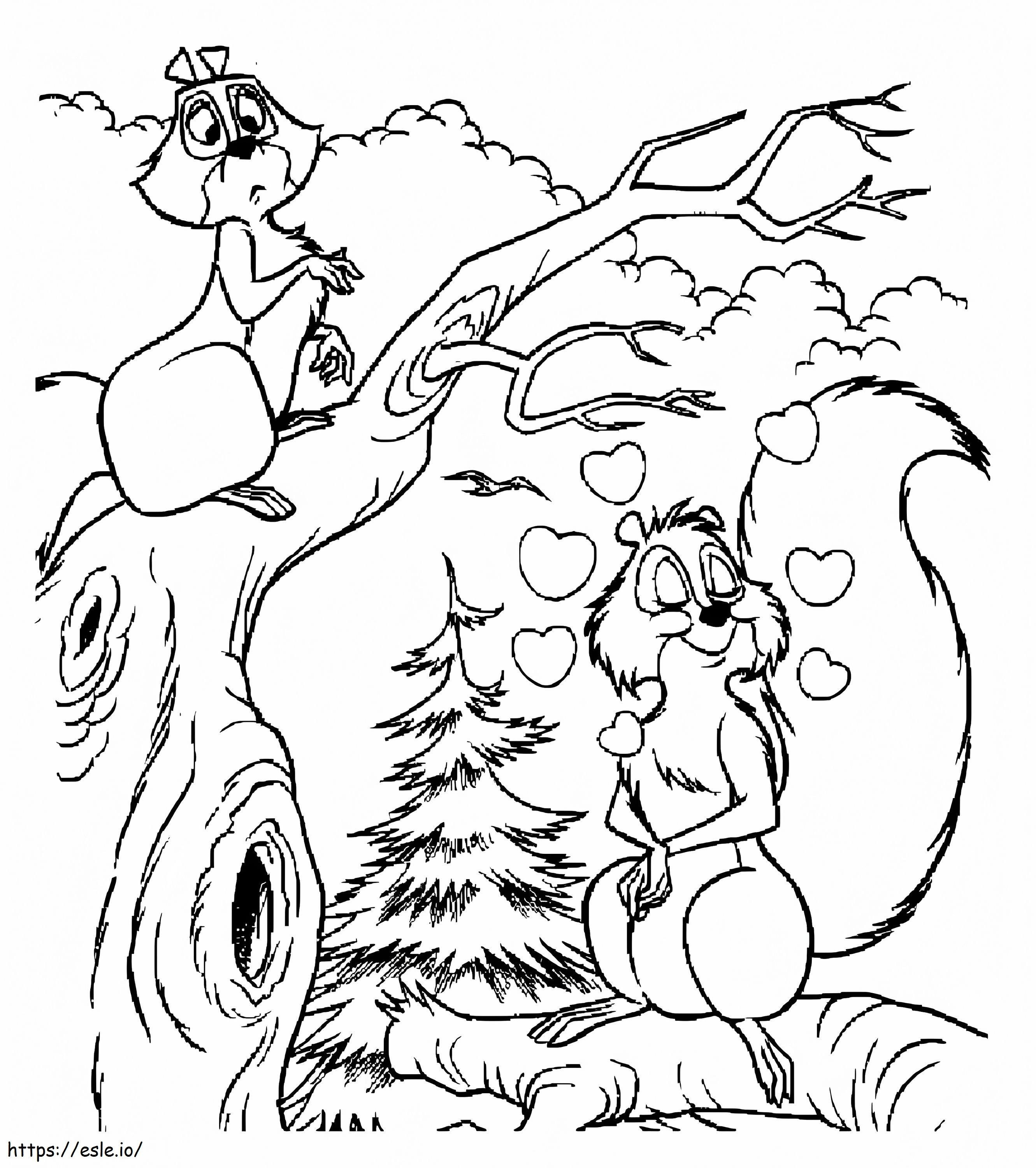 Little Girl Squirrel coloring page
