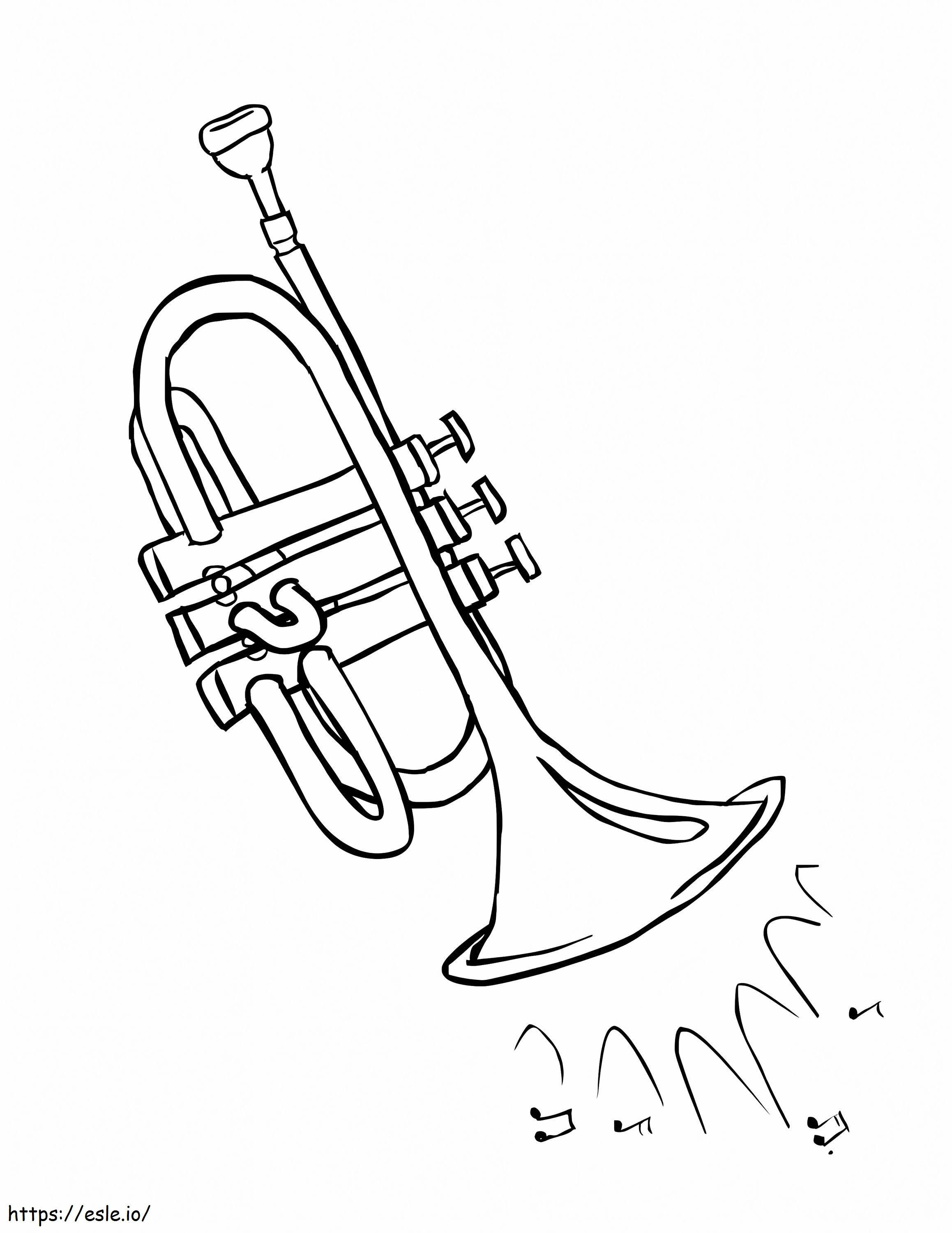 Einzelne Trompete 5 ausmalbilder