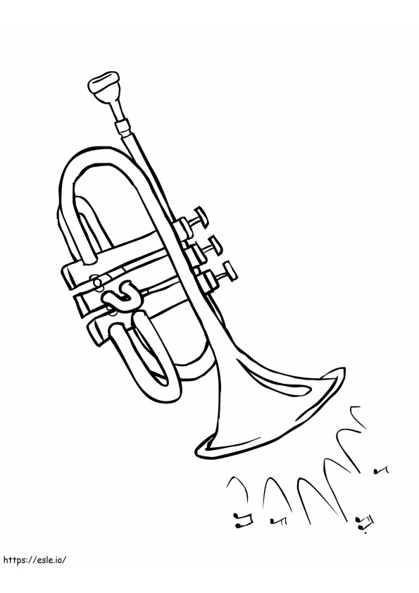 Yksi trumpetti 5 värityskuva