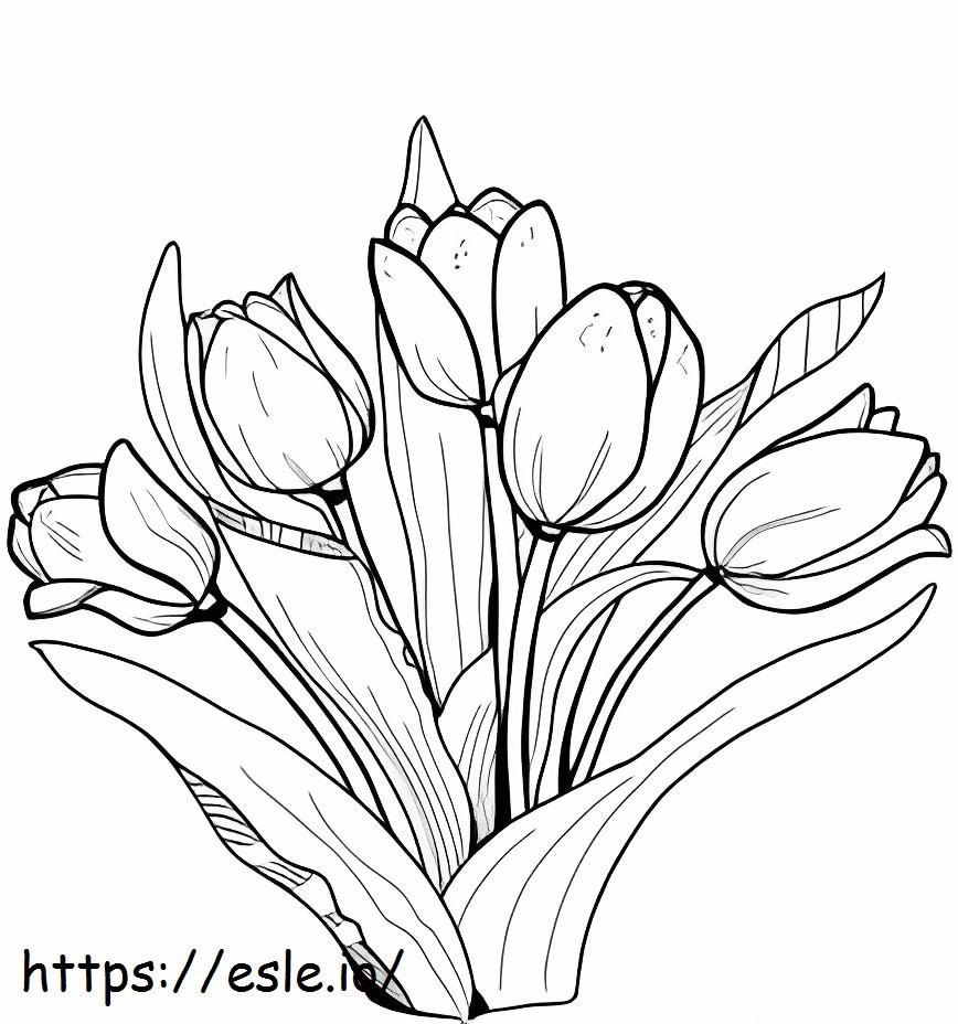 Impresionante tulipán para colorear