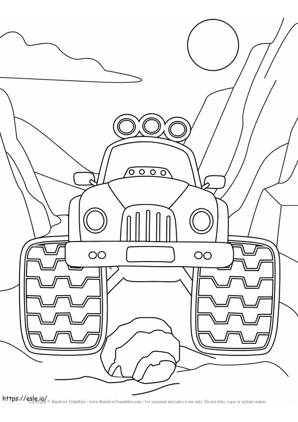 Monster Truck Desert coloring page