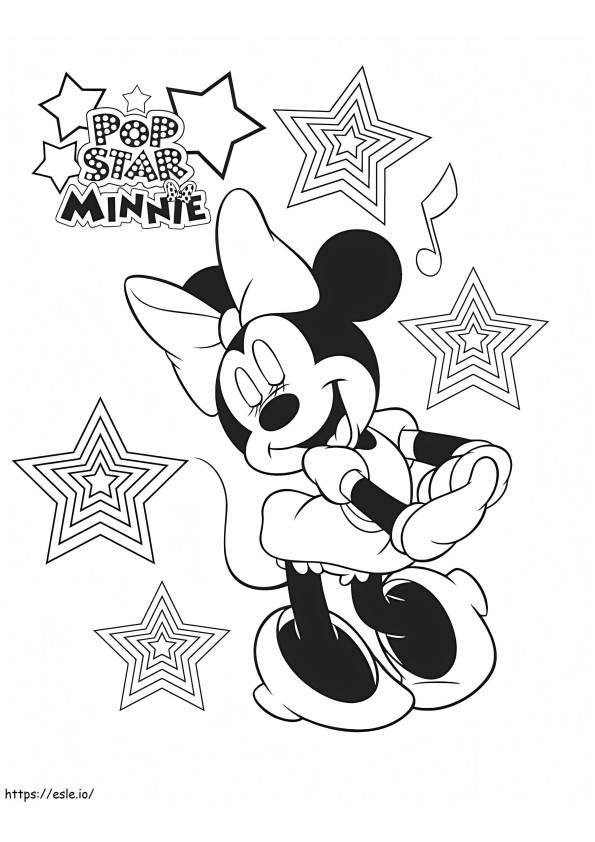 Bintang Pop Minnie Mouse Gambar Mewarnai
