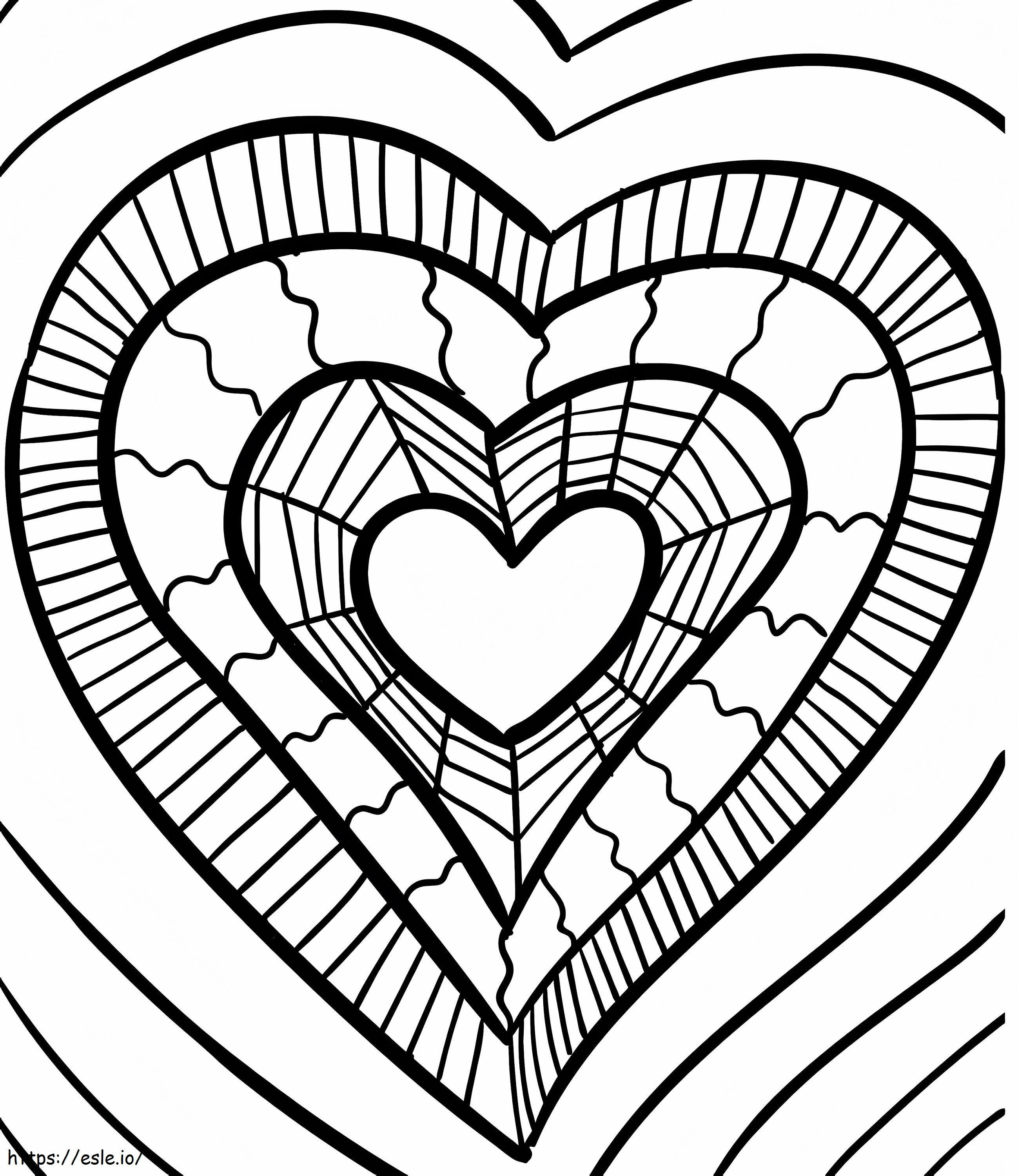 Free Hearts Design coloring page