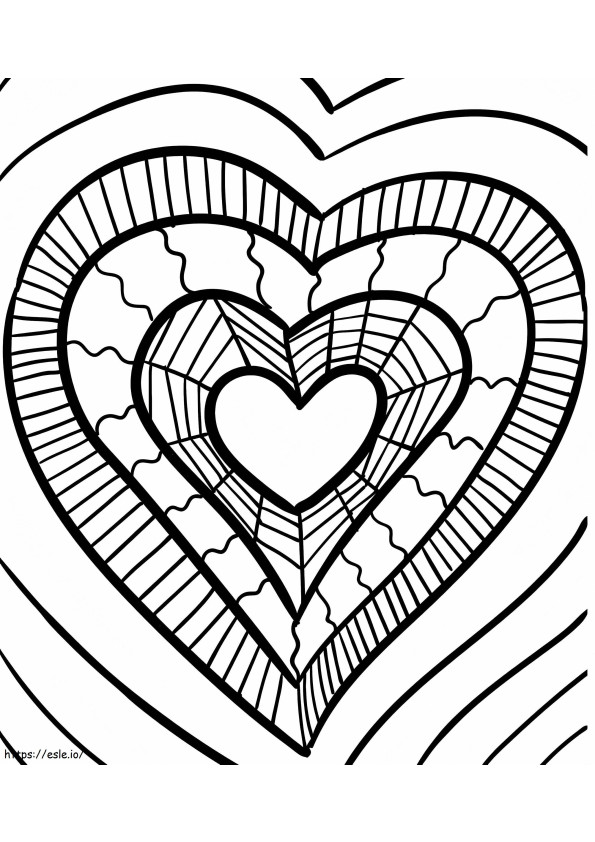 Free Hearts Design coloring page