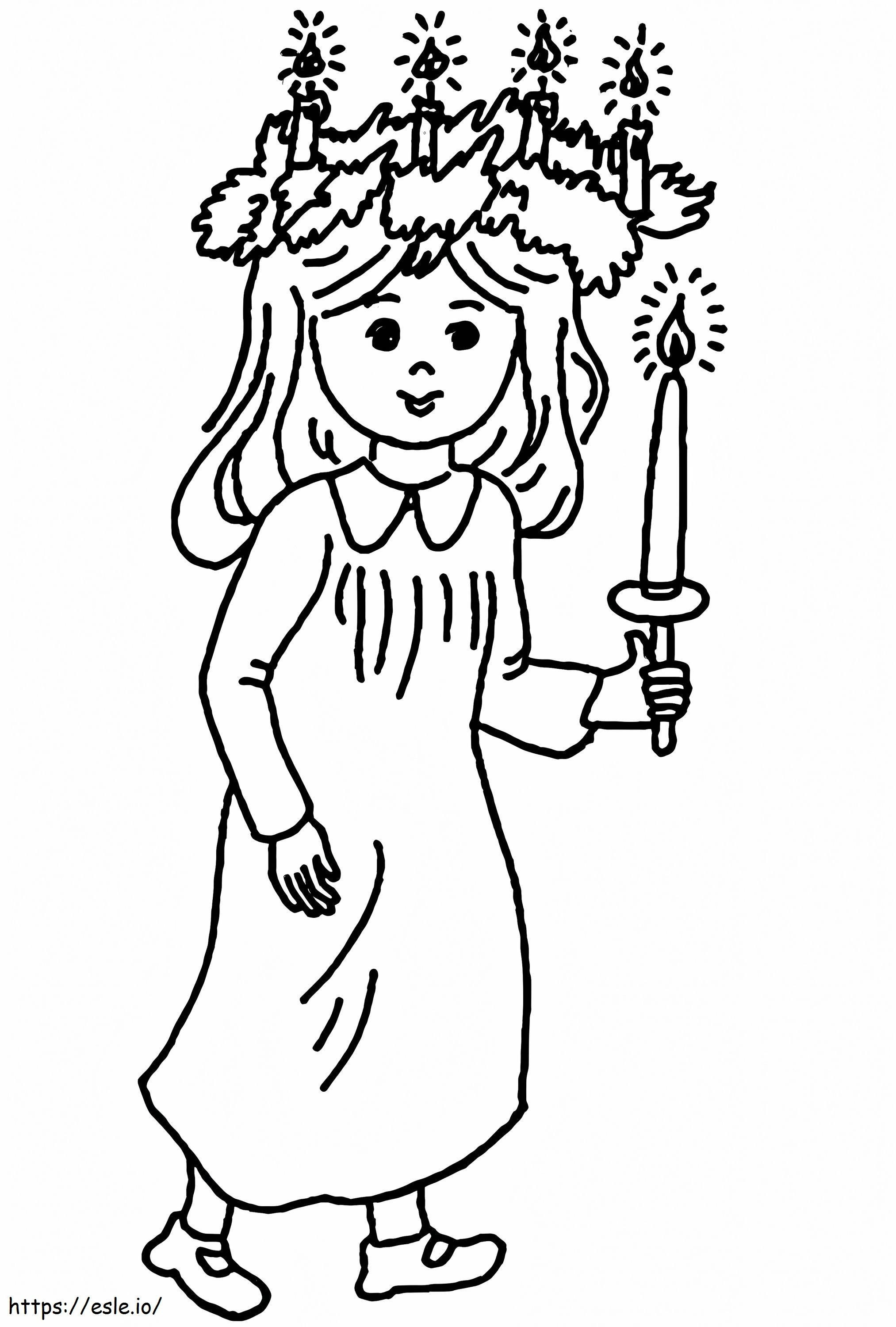 Little Saint Lucy coloring page