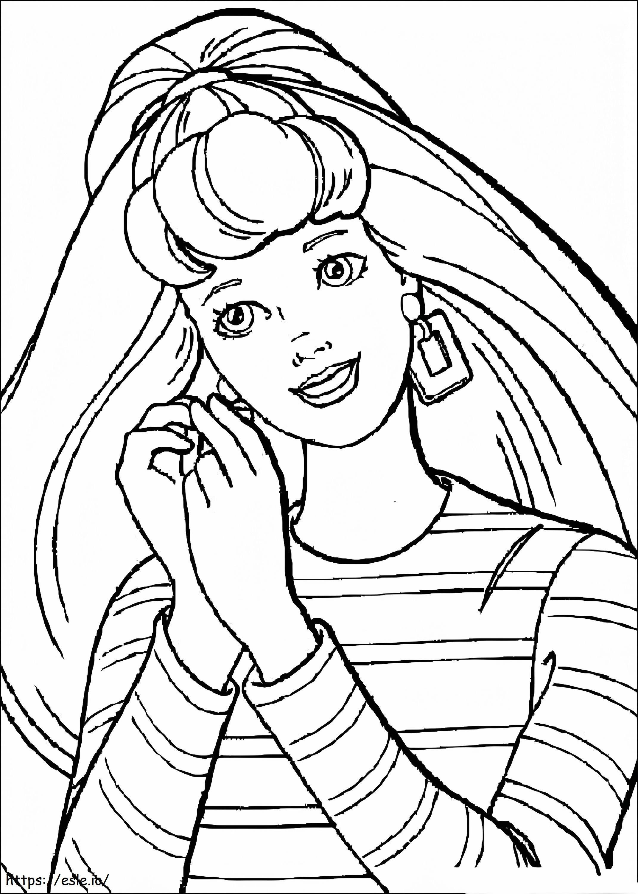 Barbie Is Happy coloring page