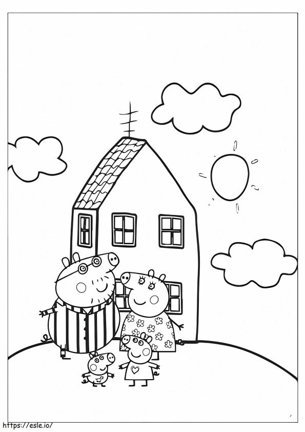 Peppa Pig Family coloring page