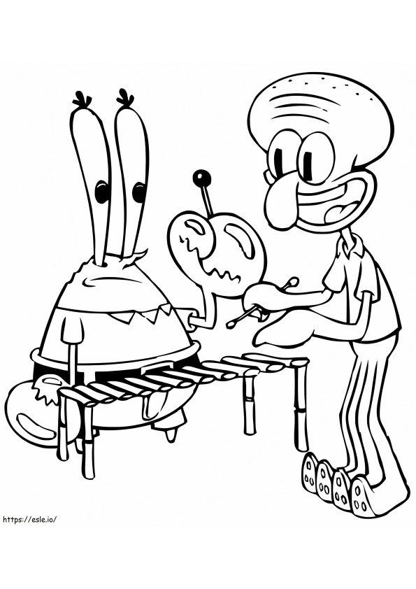 Mr. Krabs e Squiddy da colorare