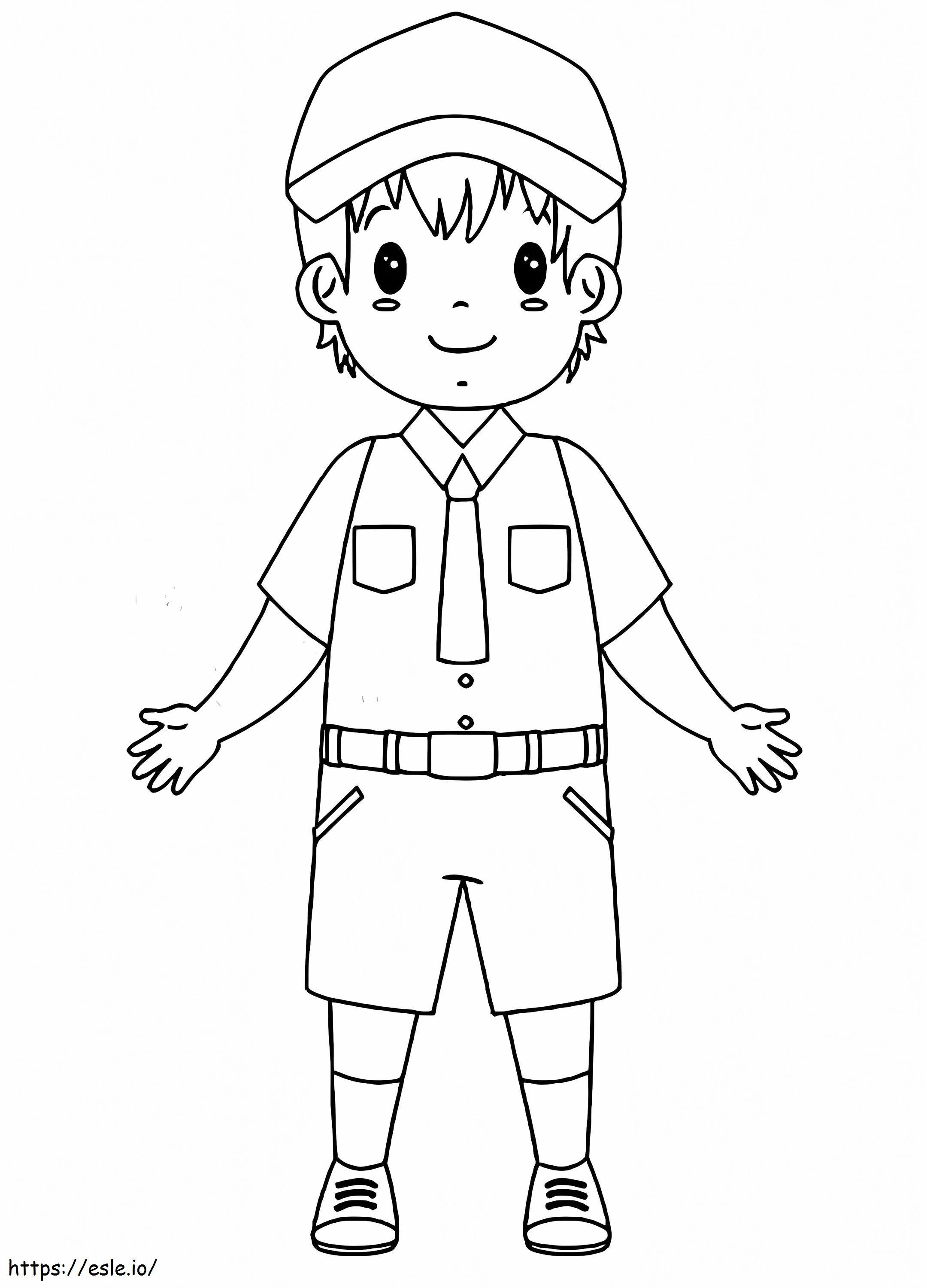 Indonesian Student coloring page