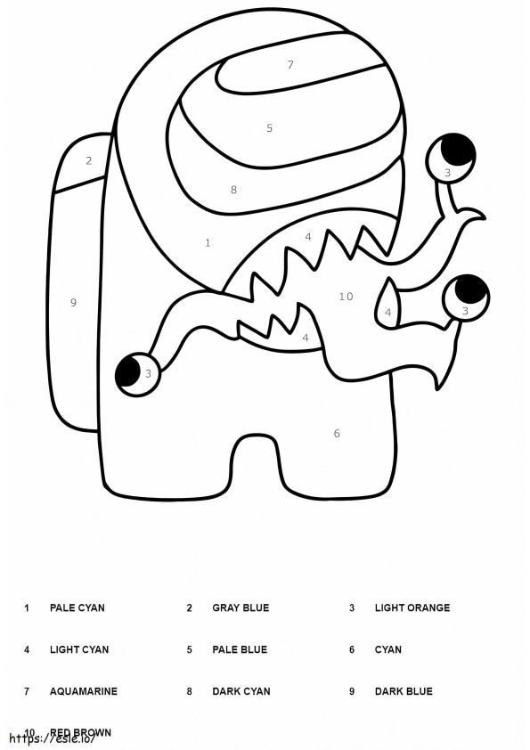 Monster Among Us Color By Number coloring page
