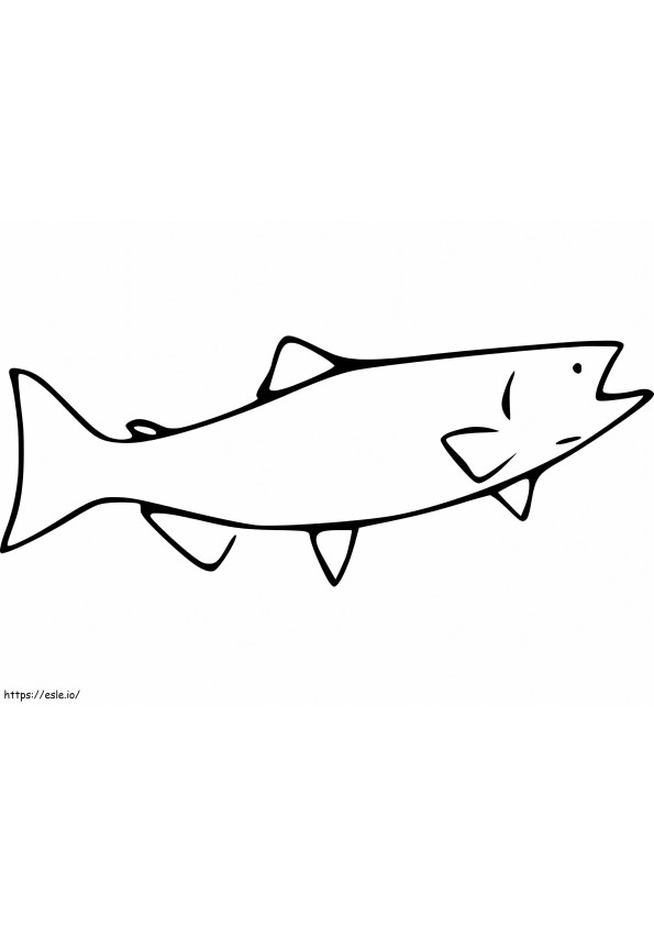 ikan salmon sederhana Gambar Mewarnai