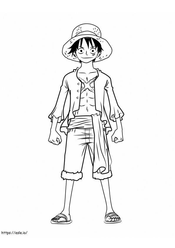  Cómo dibujar Monkey D Luffy de cuerpo completo de One Piece Paso 0 para colorear
