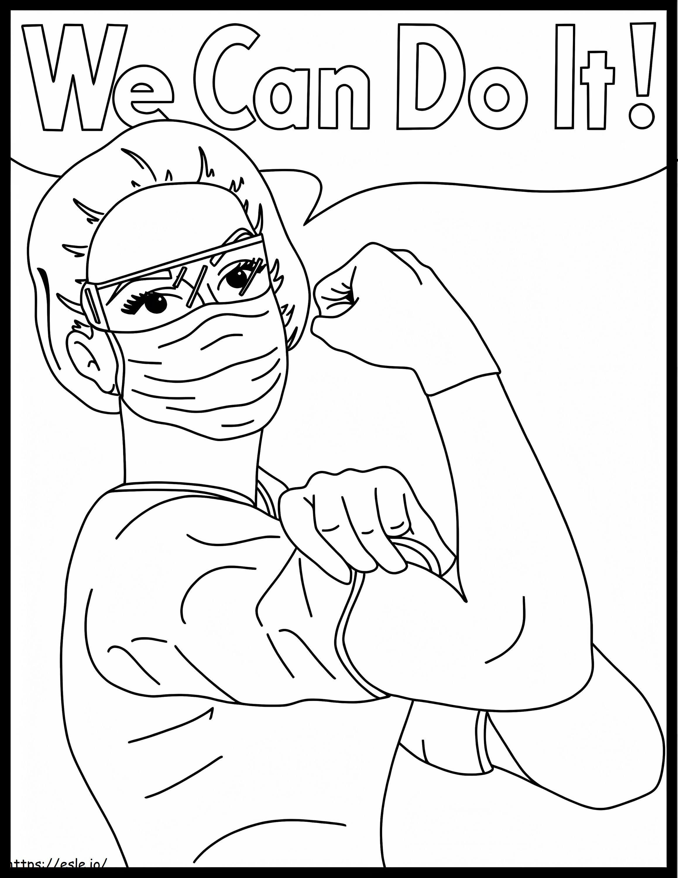 Strong Nurse coloring page