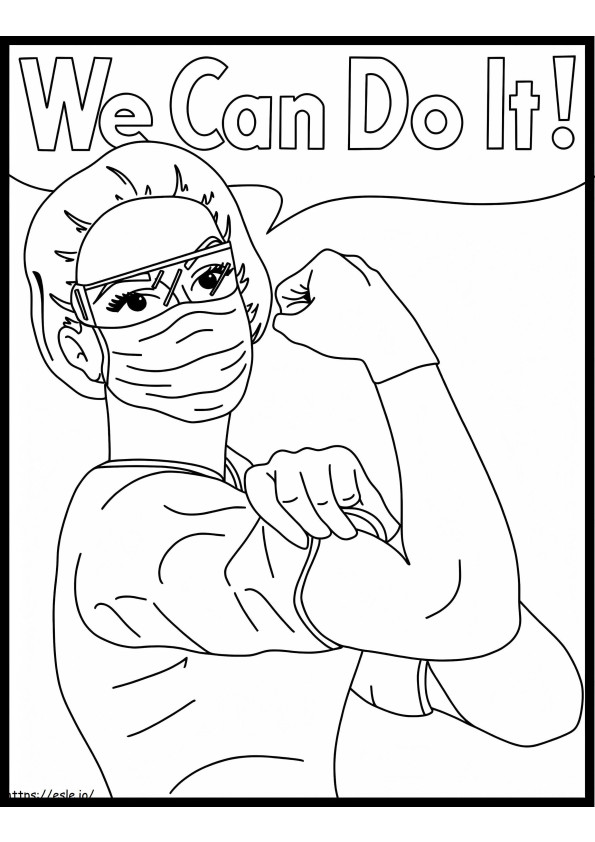 Strong Nurse coloring page