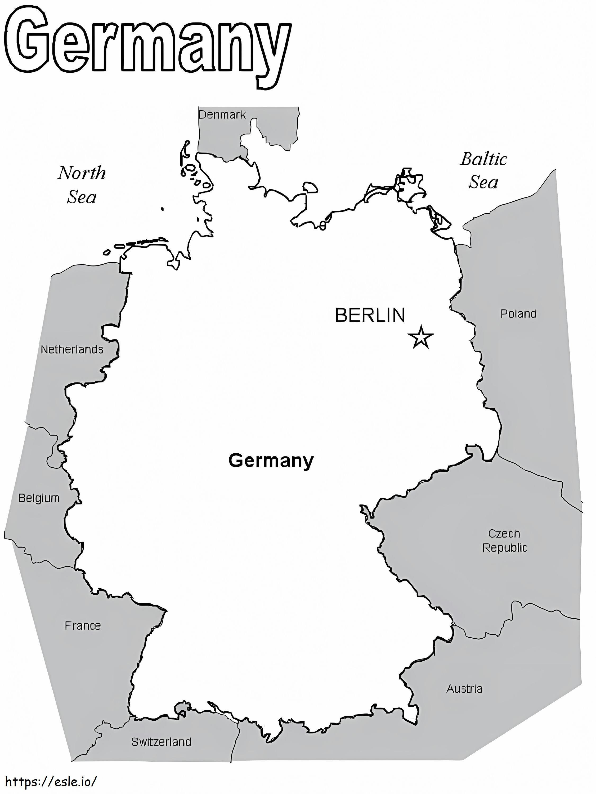 Mappa Della Germania da colorare