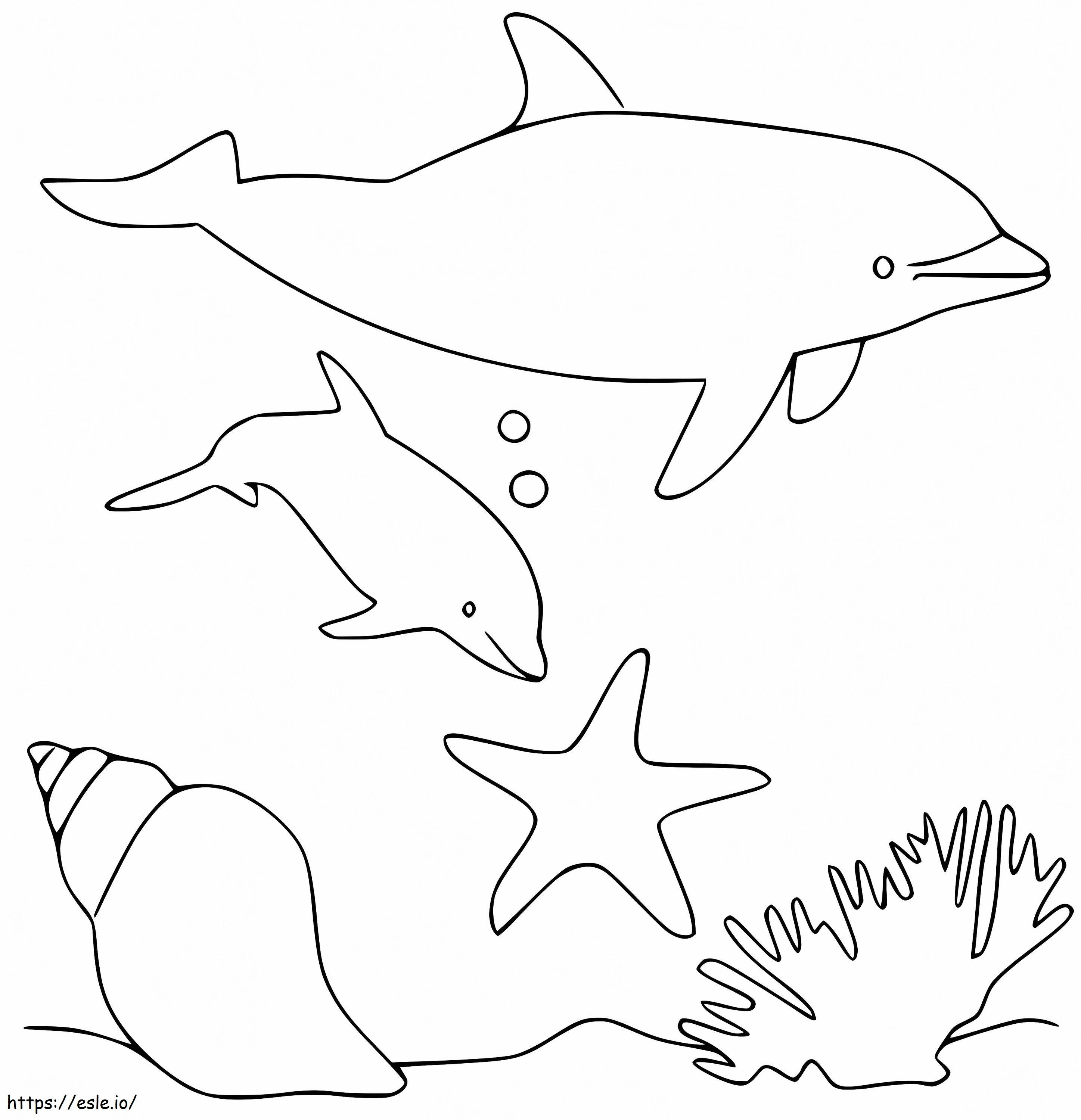 Porpoises coloring page