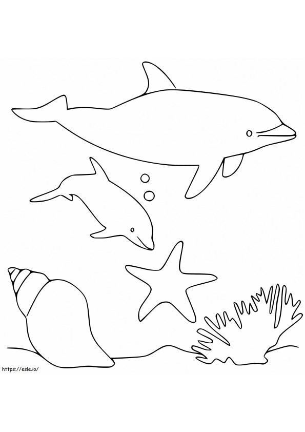 Porpoises coloring page