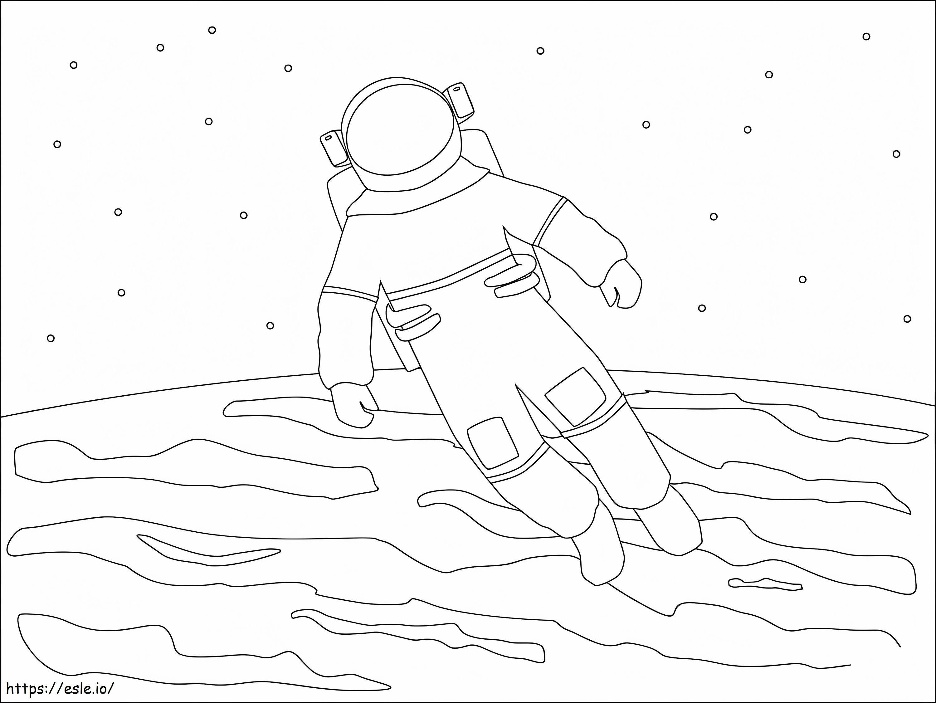 Astronaut plutind de colorat