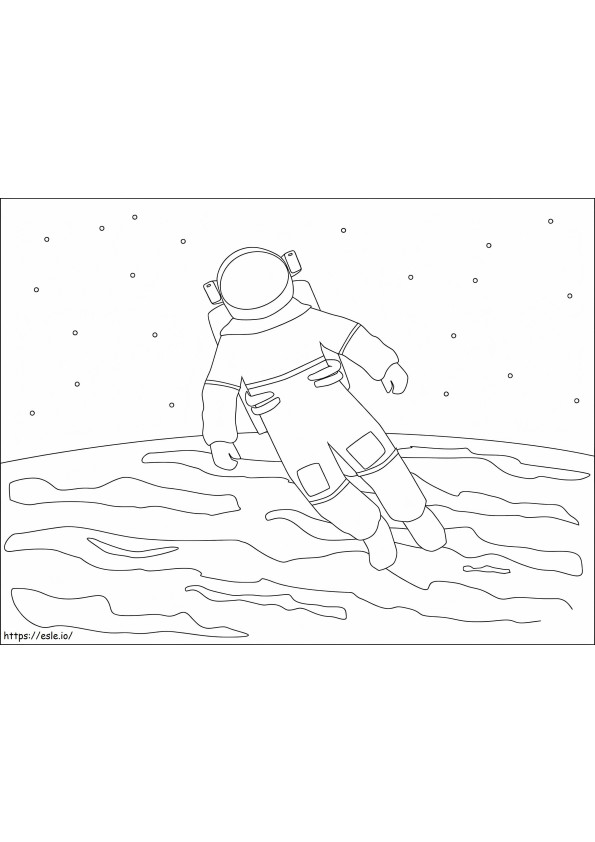 浮遊する宇宙飛行士 ぬりえ - 塗り絵