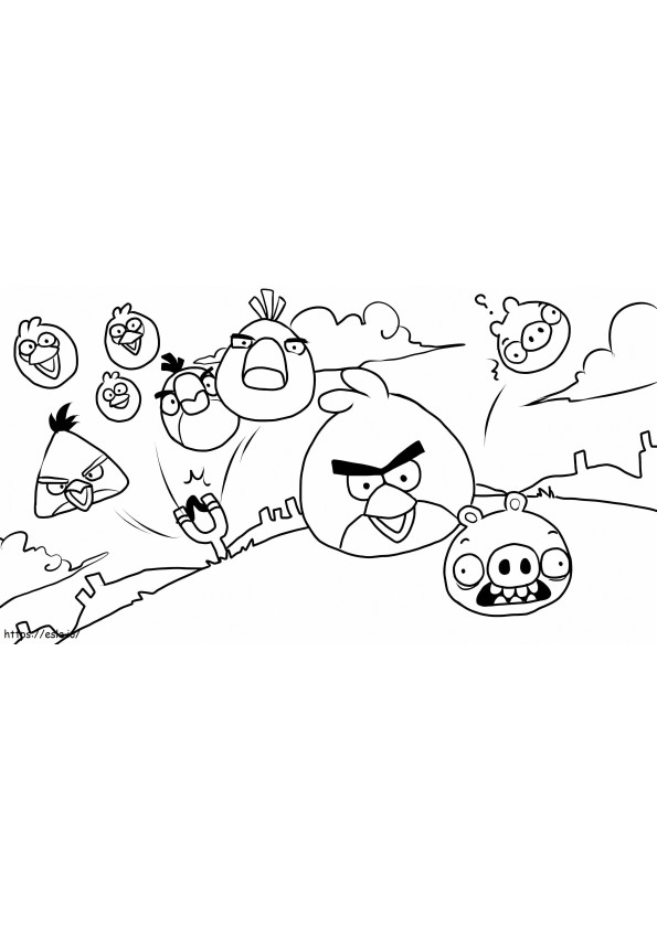 The Attack Of The Birds Count Pig coloring page