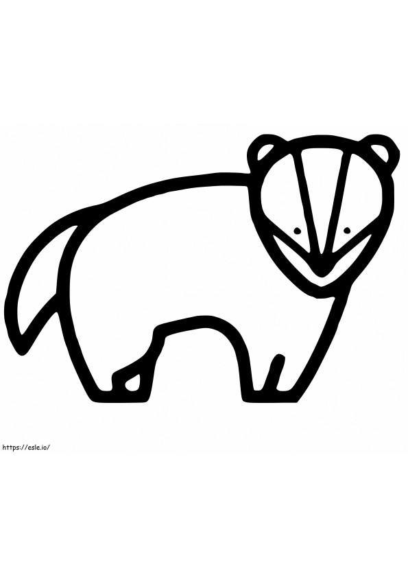 Easy Badger coloring page