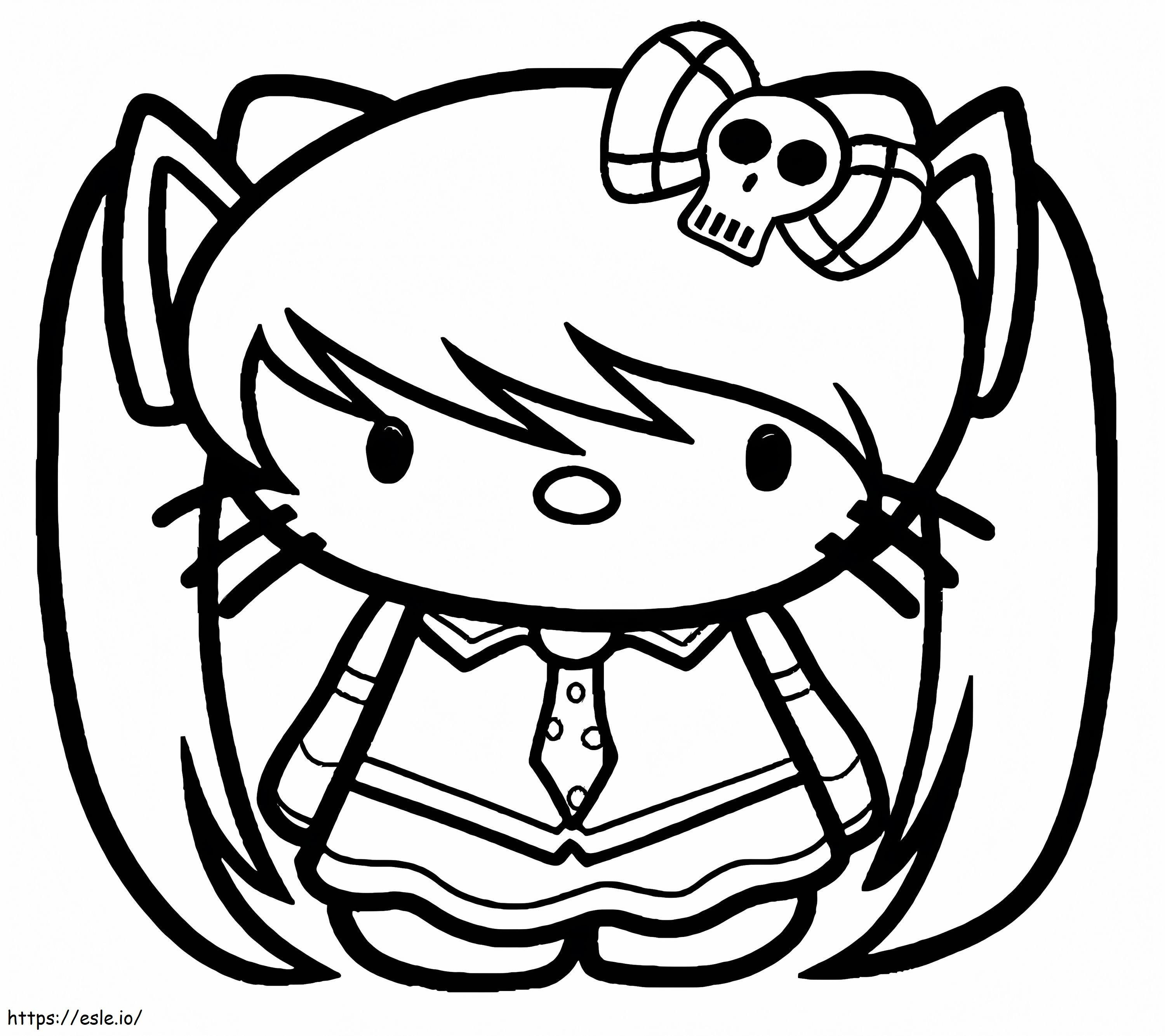 Emo Hello Kitty coloring page