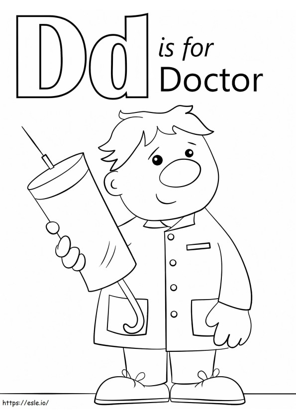 Doctor Letter D coloring page