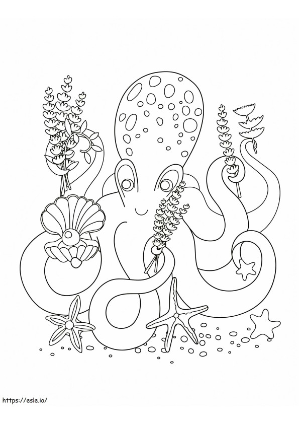 Schattige Octopus kleurplaat