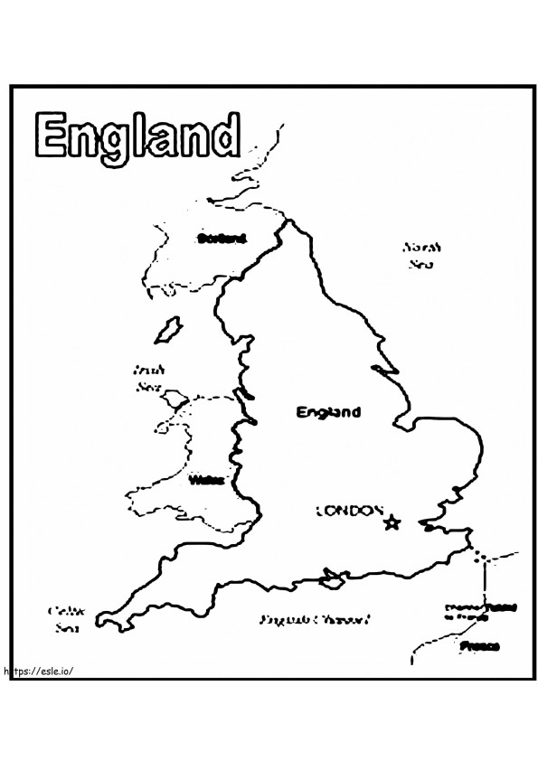 Coloriage Carte du Royaume-Uni à imprimer dessin