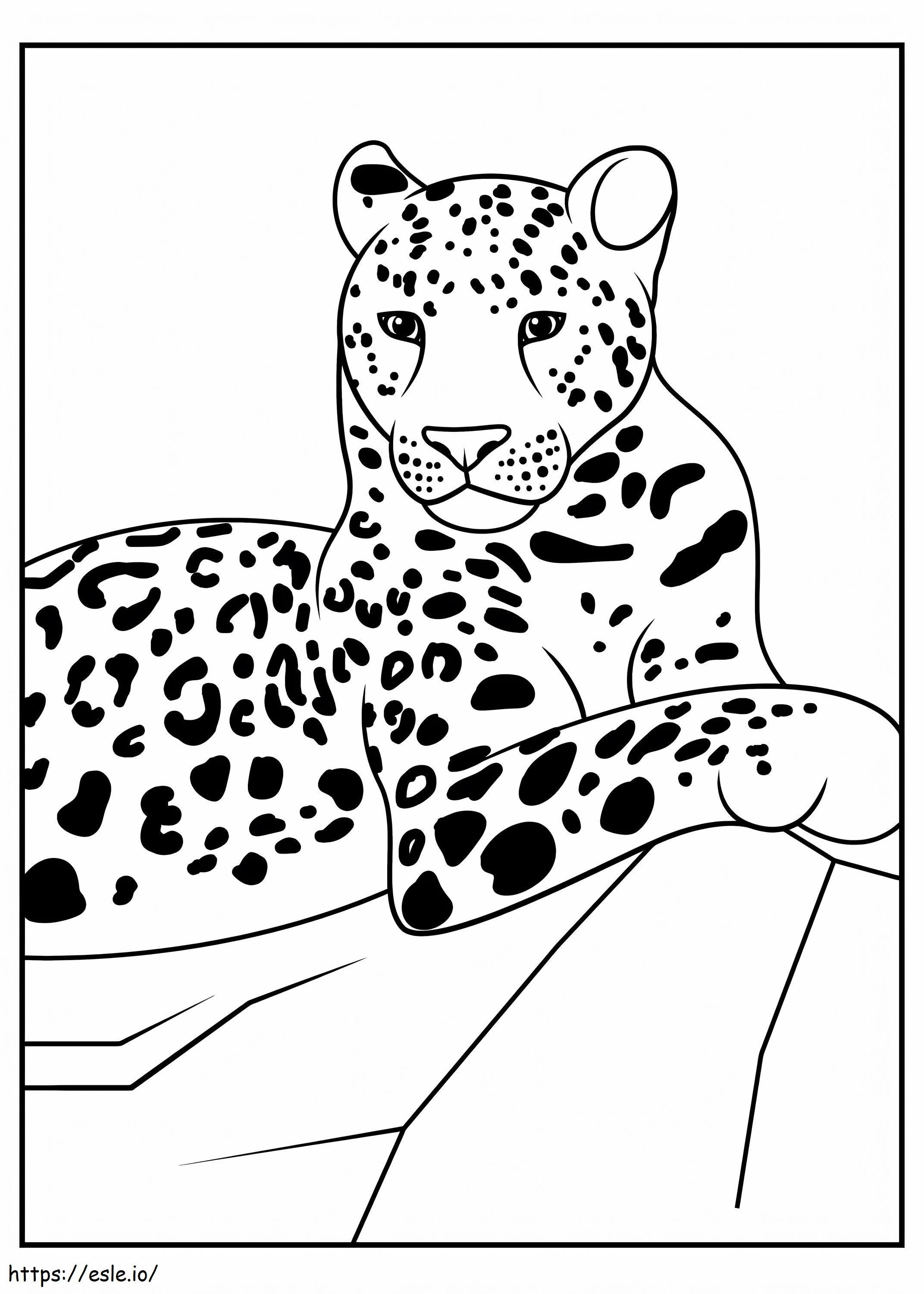 Luipaard Liggend kleurplaat kleurplaat