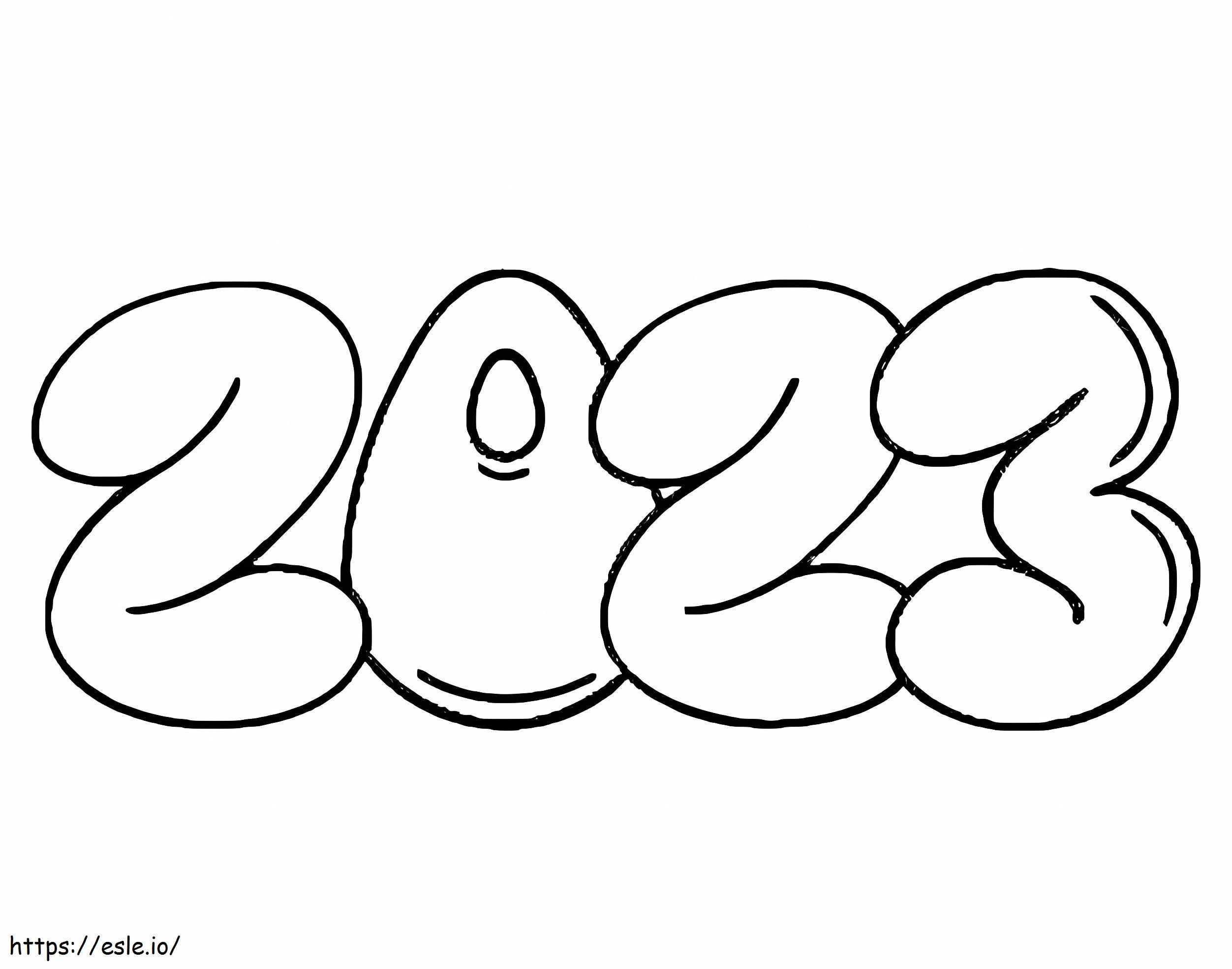 Year 2023 coloring page
