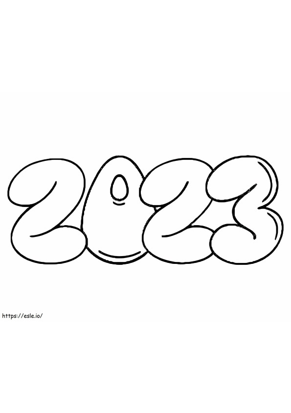 Coloriage Année 2023 à imprimer dessin