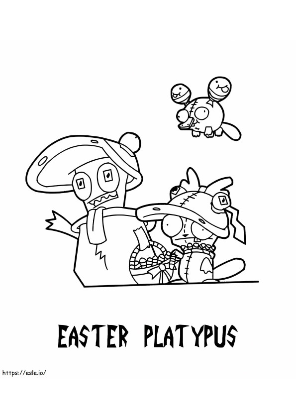 Easter Platypus From Invader Zim coloring page