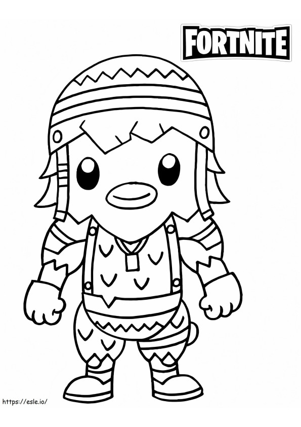 Chibi Cluck Fortnite coloring page