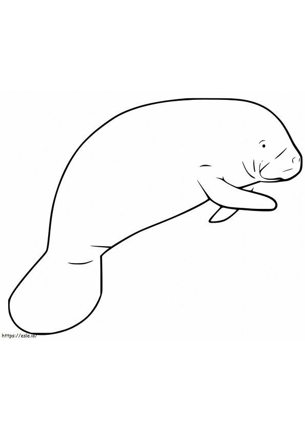Easy Manatee coloring page