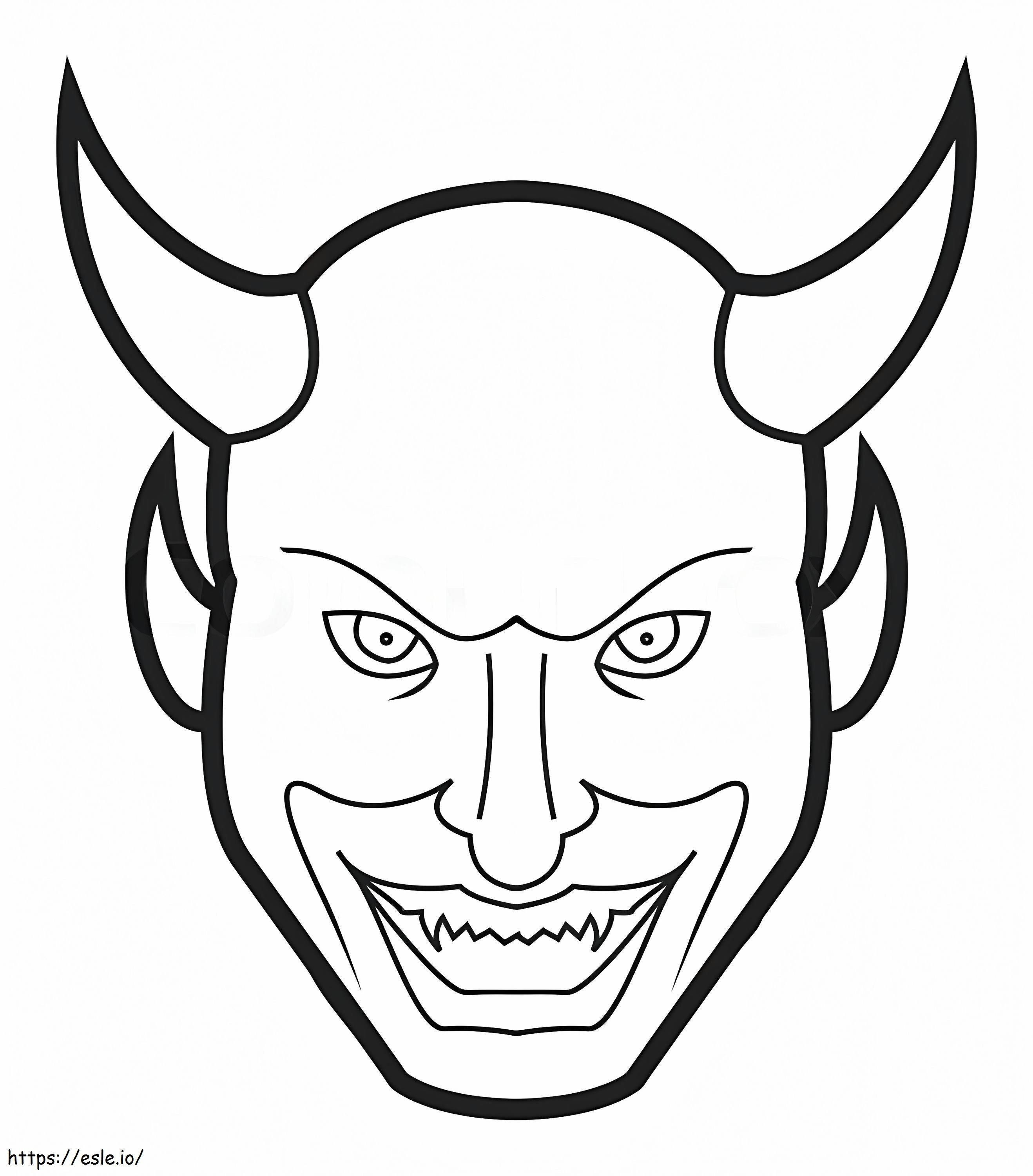 Demon Smiley Face coloring page