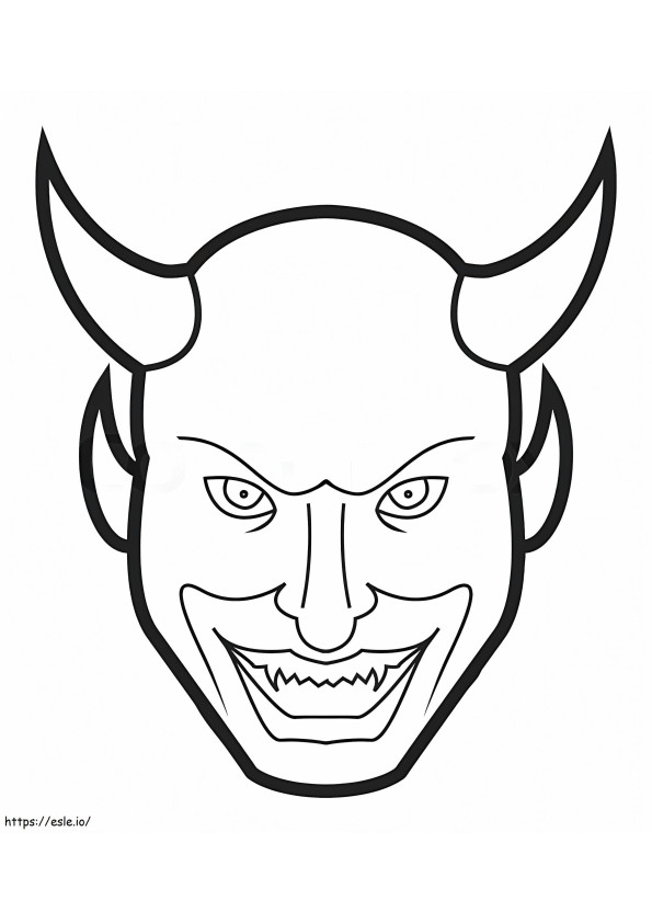 Coloriage Visage souriant de démon à imprimer dessin