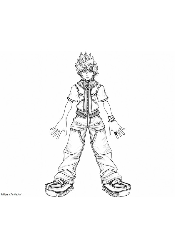 Roxas Kingdom Hearts para colorir