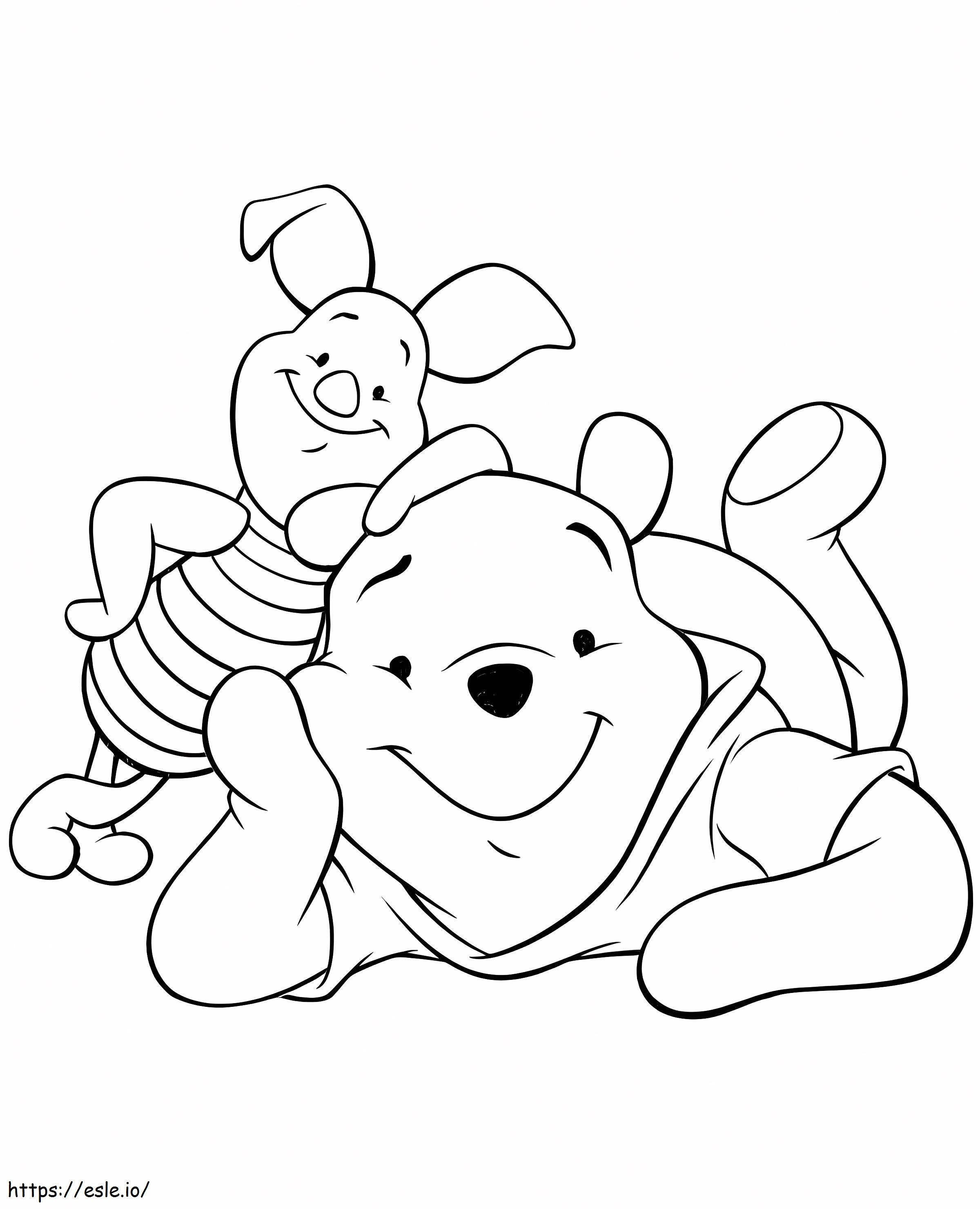 Piglet Eating Watermelon coloring page