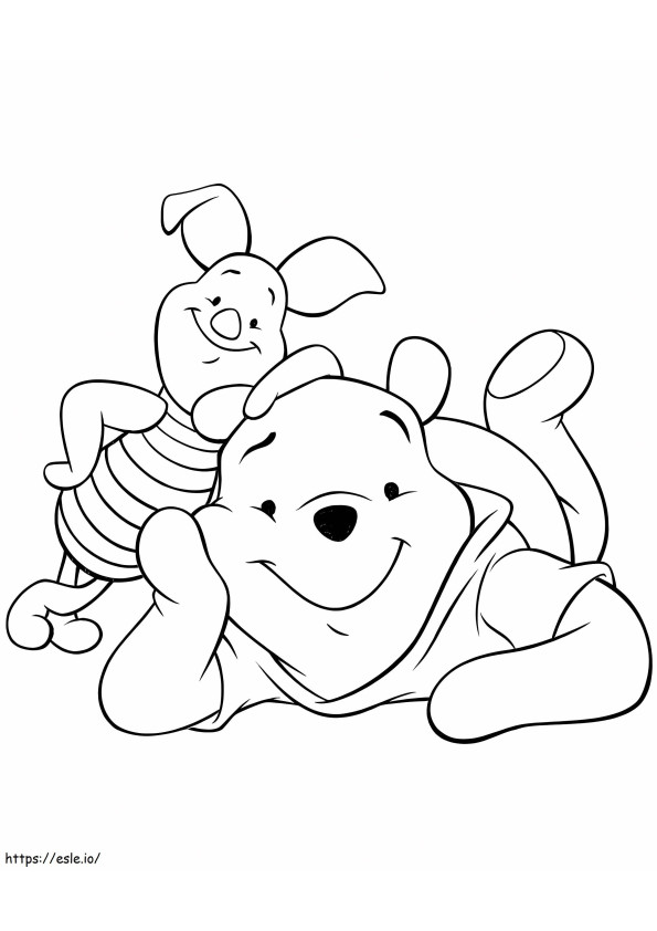 Piglet Eating Watermelon coloring page