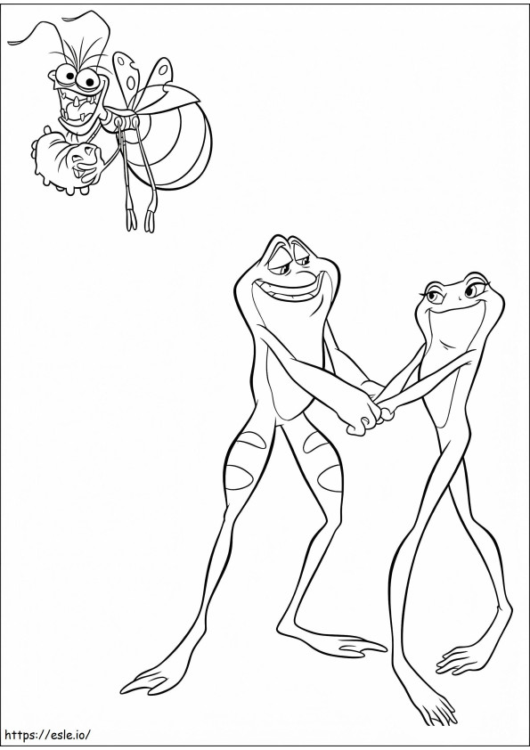 Prinzessin und der Frosch-Charaktere ausmalbilder