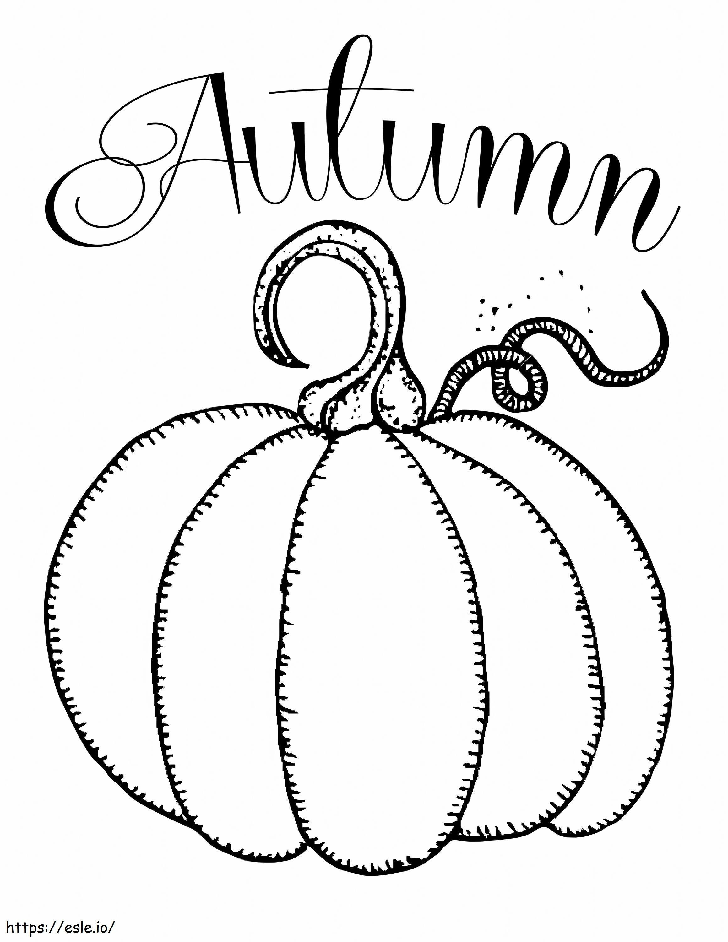 Pumpkin In Autumn coloring page