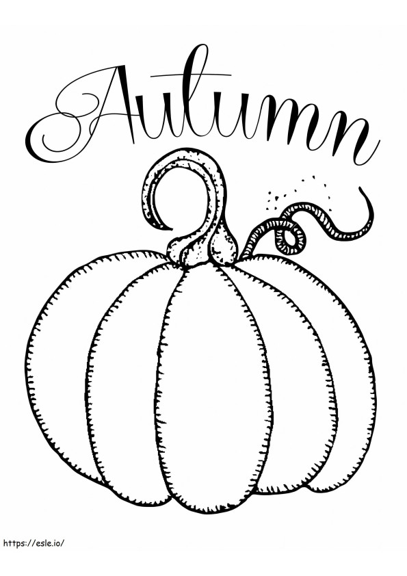 Coloriage Citrouille en automne à imprimer dessin