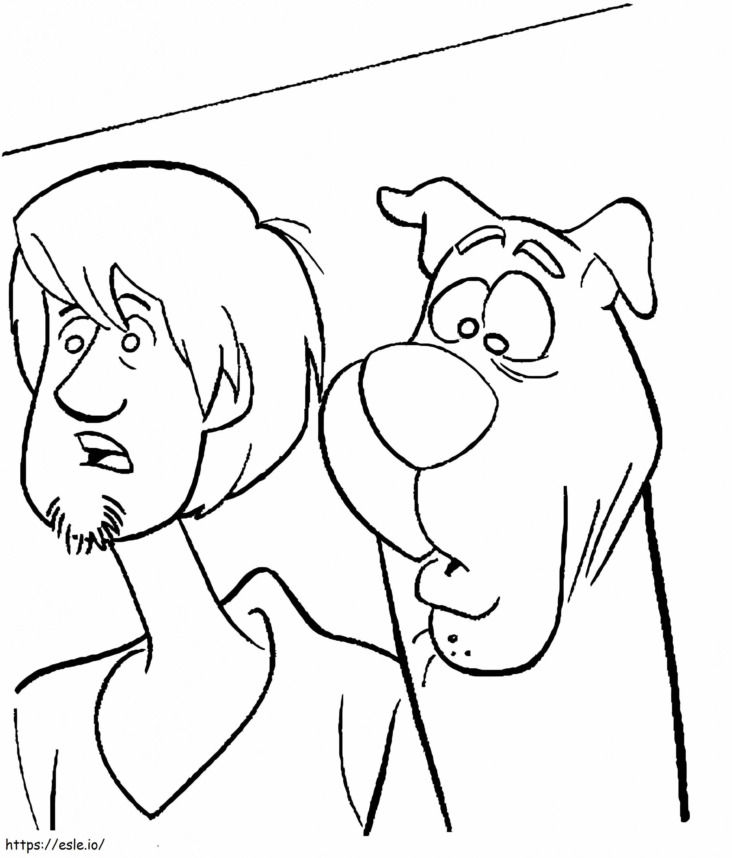 Peludo e Scooby Doo Engraçado para colorir