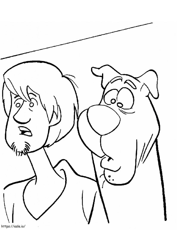 Coloriage Furry et Scooby Doo drôle à imprimer dessin