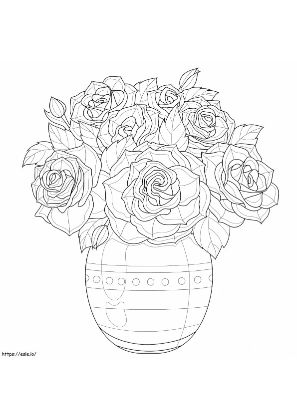 Vase mit Rose ausmalbilder